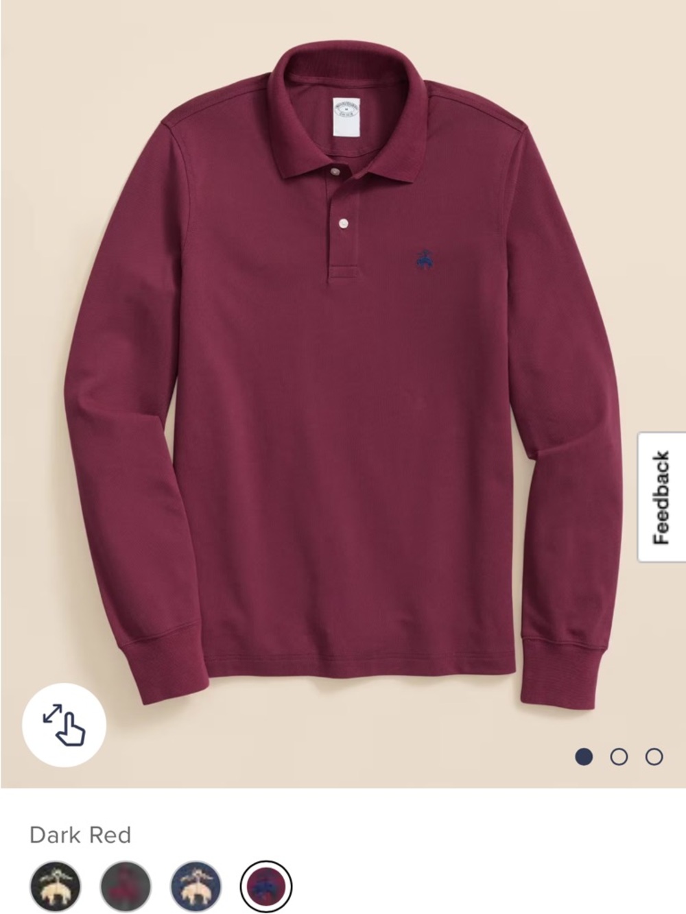 Brooks Brothers Dark Red Long-Sleeve Polo